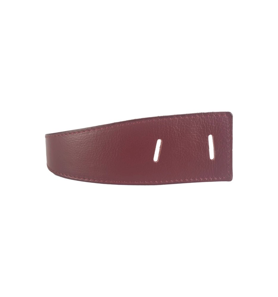 Leather Loop Fastening Belt - Bordeaux