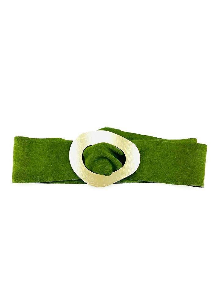 Suede Leather Belt - Green