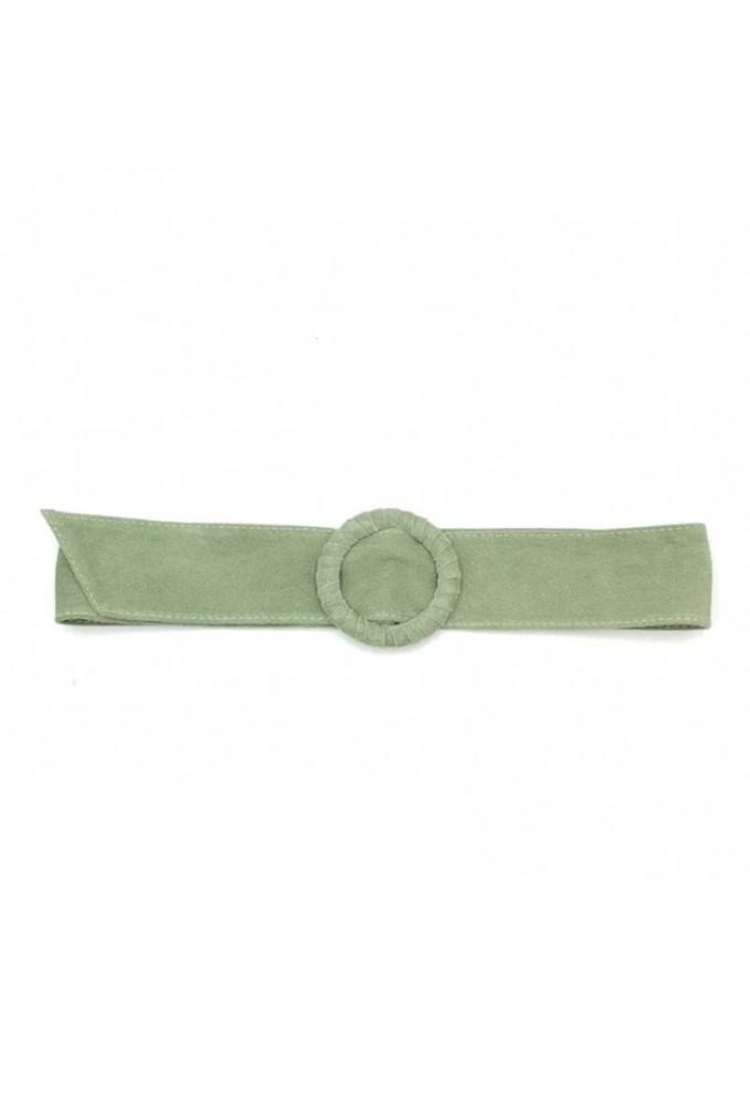 Suede Leather Belt - Green