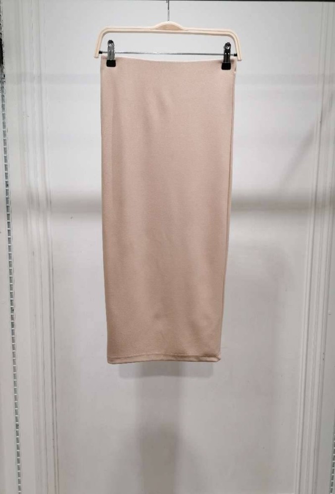 Fitted Midi Skirt - Beige