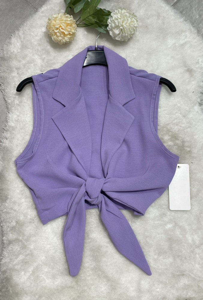 Front Tie Blouse - Lilac