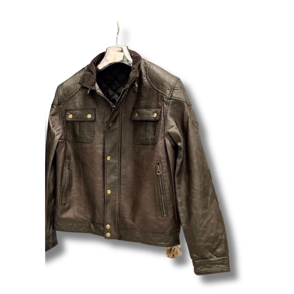 Eco-Leather Jacket - Brown