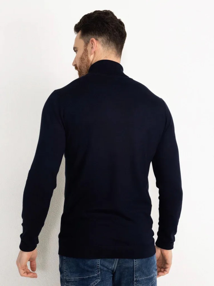 Petrol Essential Turtle Neck - Blue