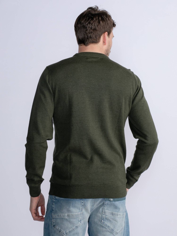 Petrol Fine-knit Pullover Dolton - Khaki
