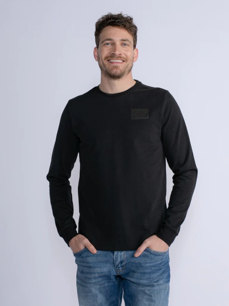 Petrol Solid-colored T-shirt Grafton - Black