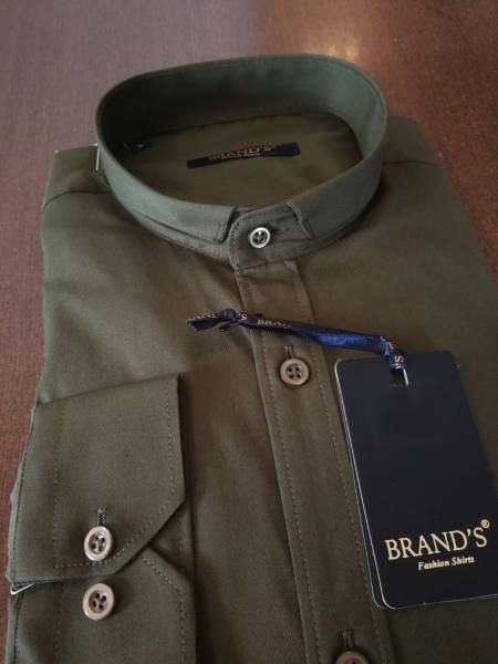 Mao Collar Shirt - Khaki