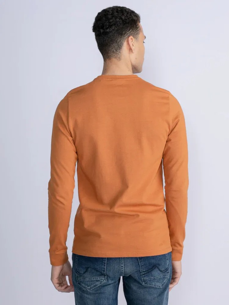 Petrol Solid-colored T-shirt Grafton - Orange