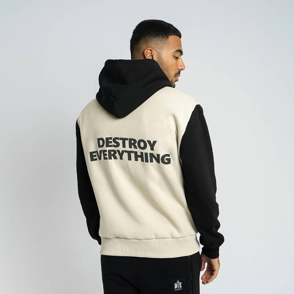 Destroy Zipped Hoodie Boris - Beige