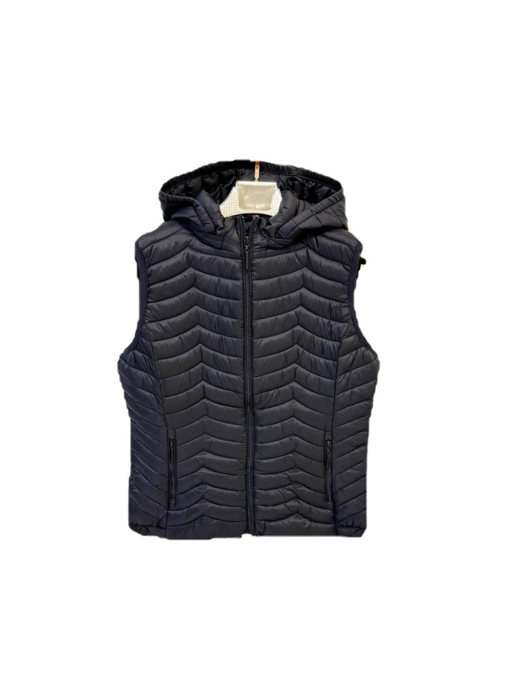 Quilted Vest Jacket - Black