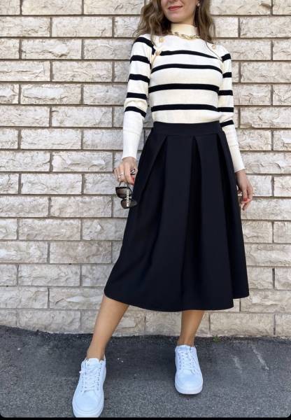 Solid Colour Skirt - Black