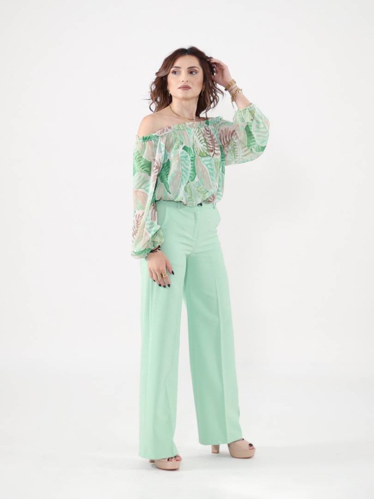 Wide Leg Trousers - Mint