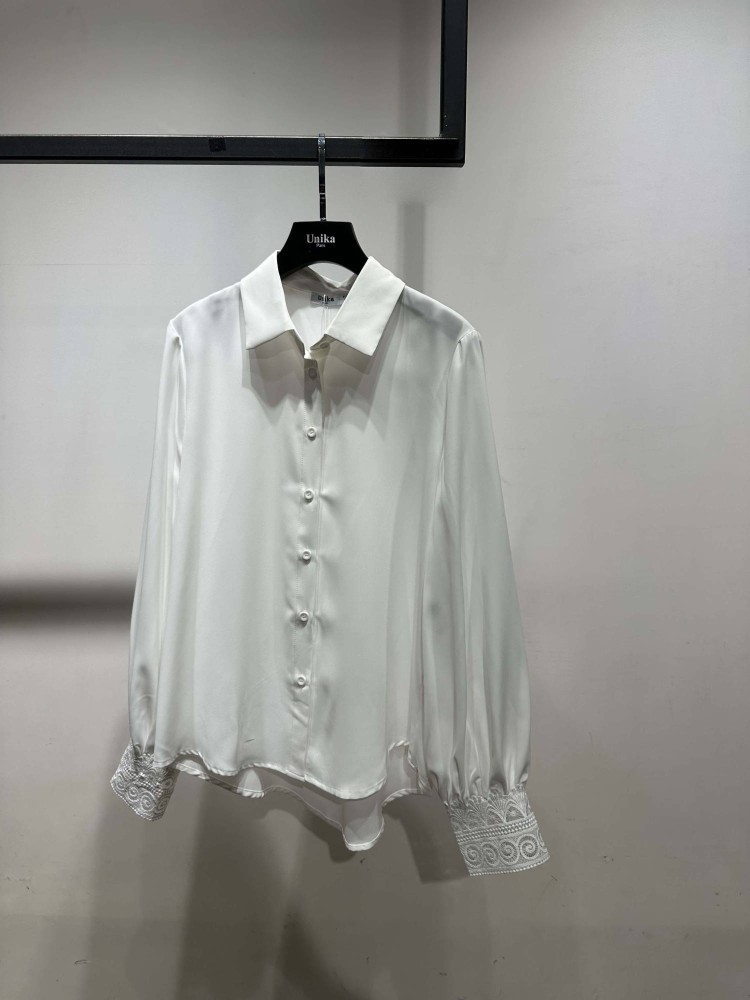 Lace Detail Shirt - White