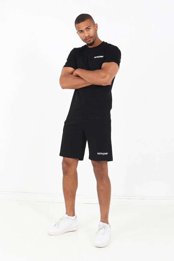 Sixth June Soft Embroidered Logo Shorts - Black