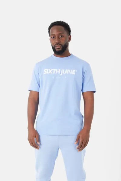 Sixth June T-shirt Logo Paris Embroidery - Sky Blue
