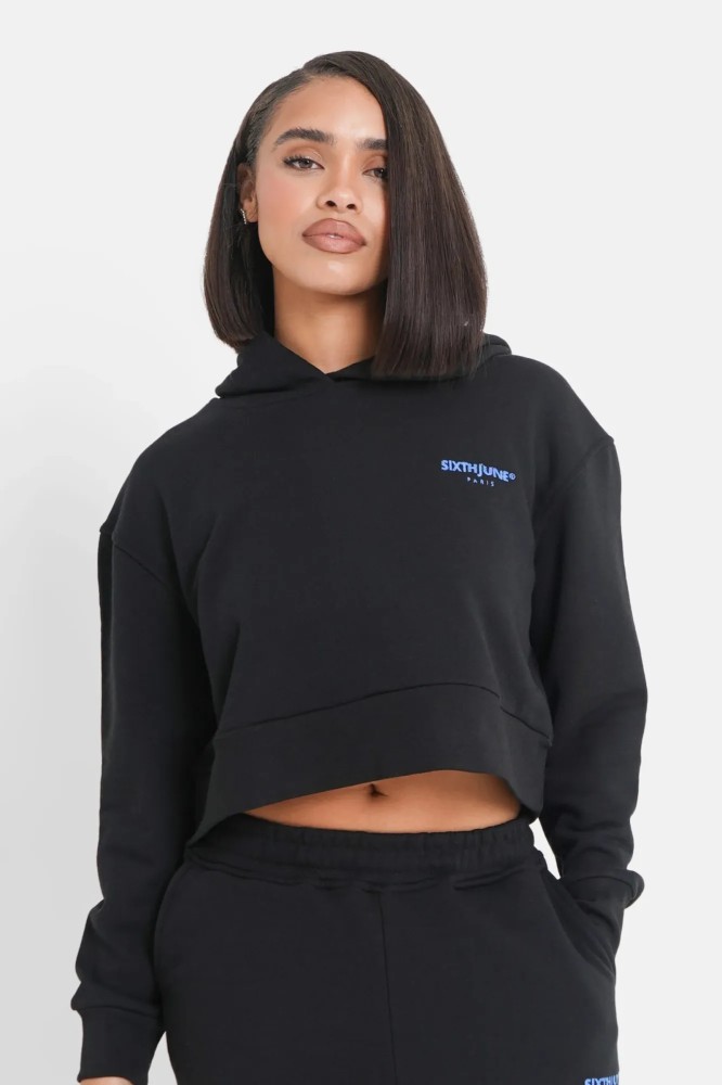 Sixth June Embroidered Logo Hoodie - Black