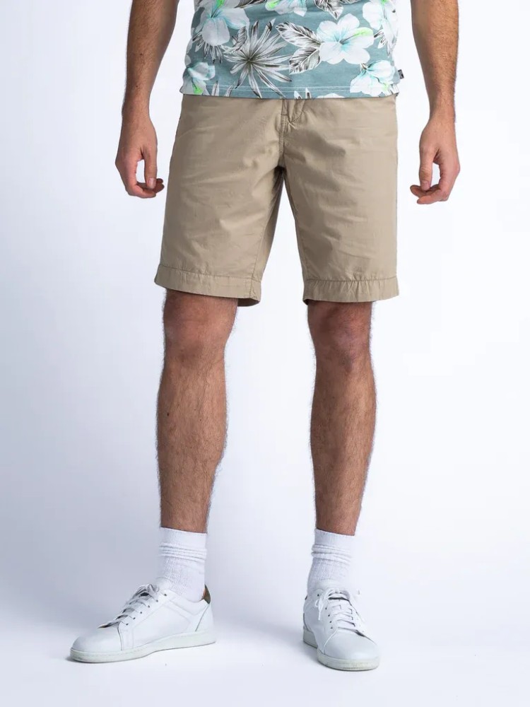 Petrol Chino Shorts with Belt Tropicana - Beige