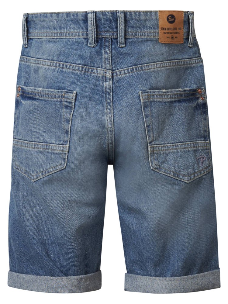 Petrol Ripped & Repaired Denim Shorts Jolla Cove - Blue