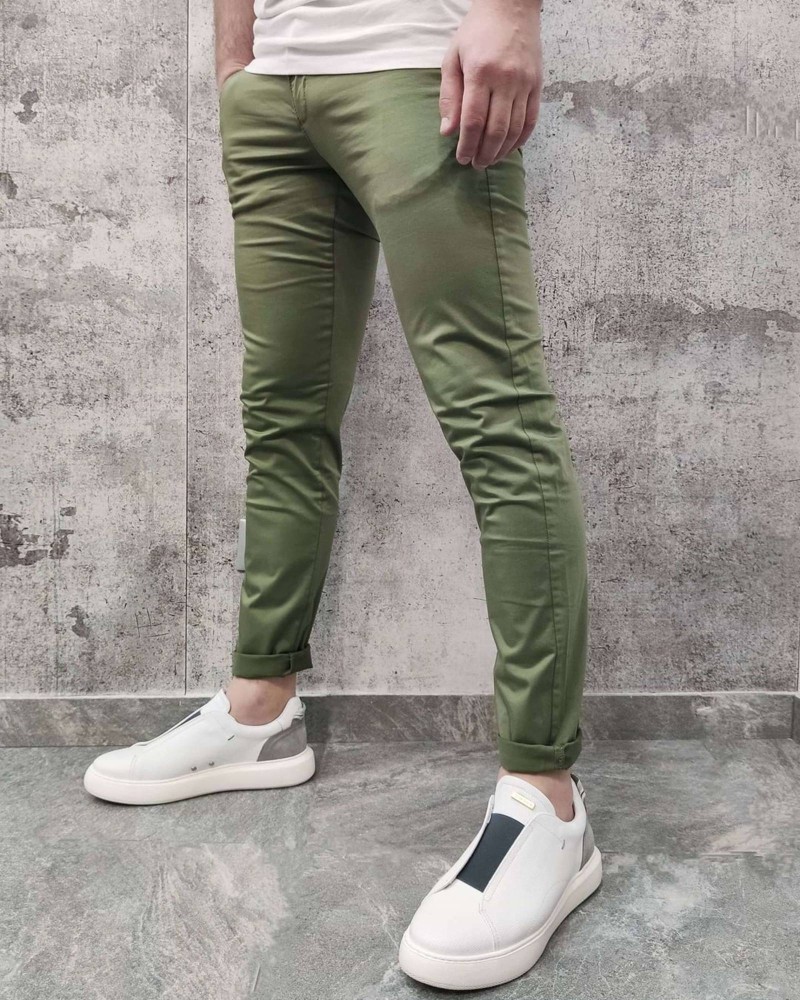 Slim Fit Chino Trousers - Khaki