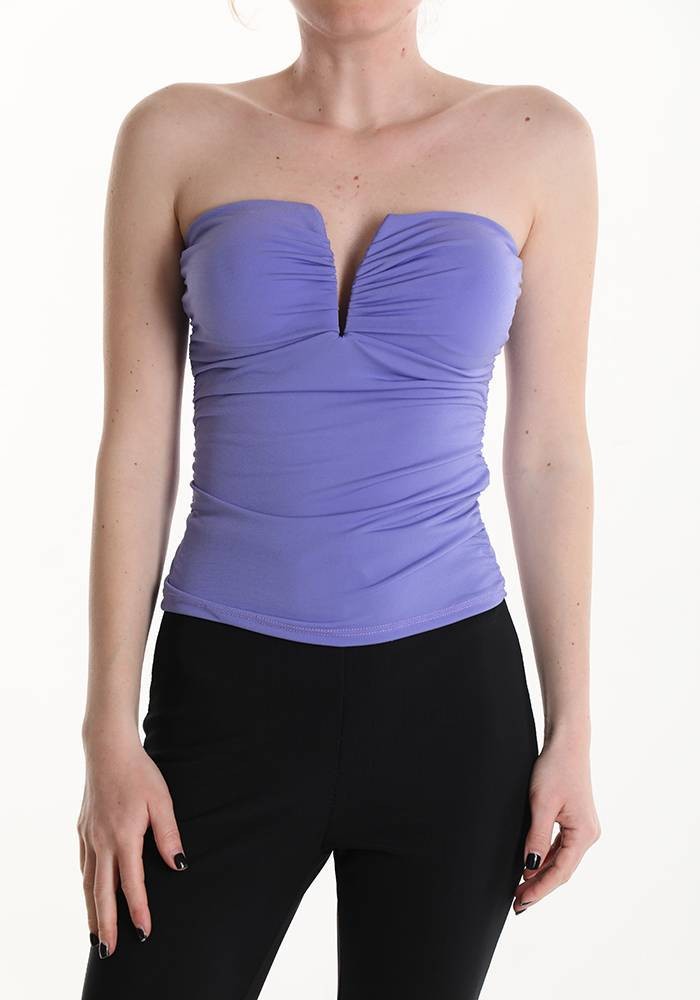 Strapless Ruched Top - Lilac