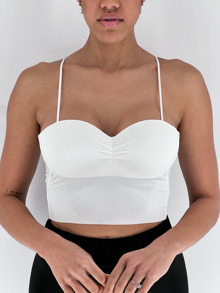 Solid Color Bra Top - White