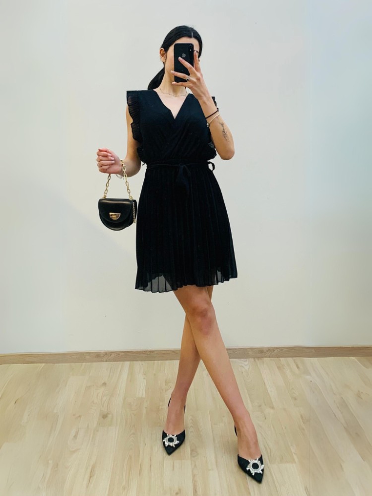 Pleated Dress - Black