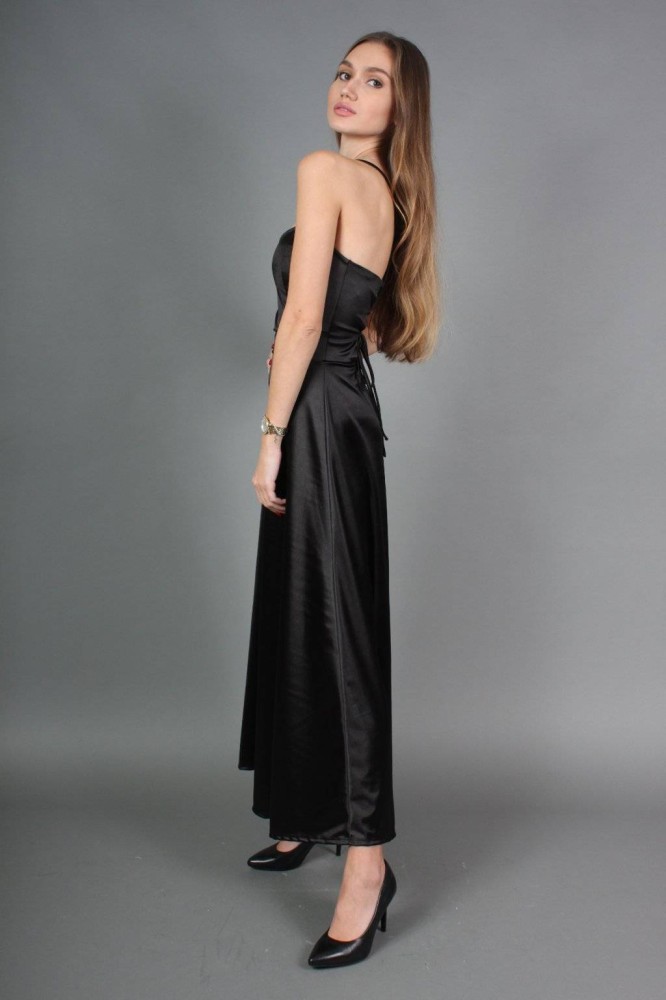 Open Back Maxi Dress - Black