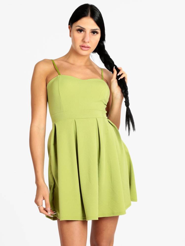 Sweetheart Neckline Dress - Lime