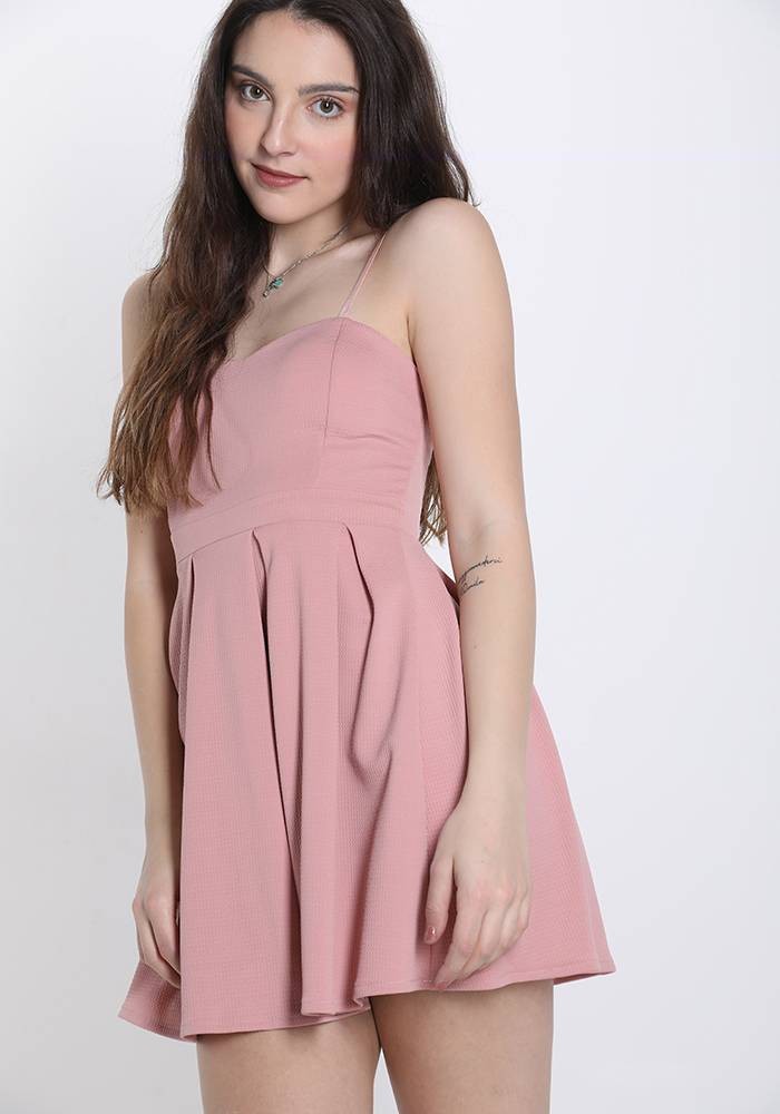 Sweetheart Neckline Dress - Pink