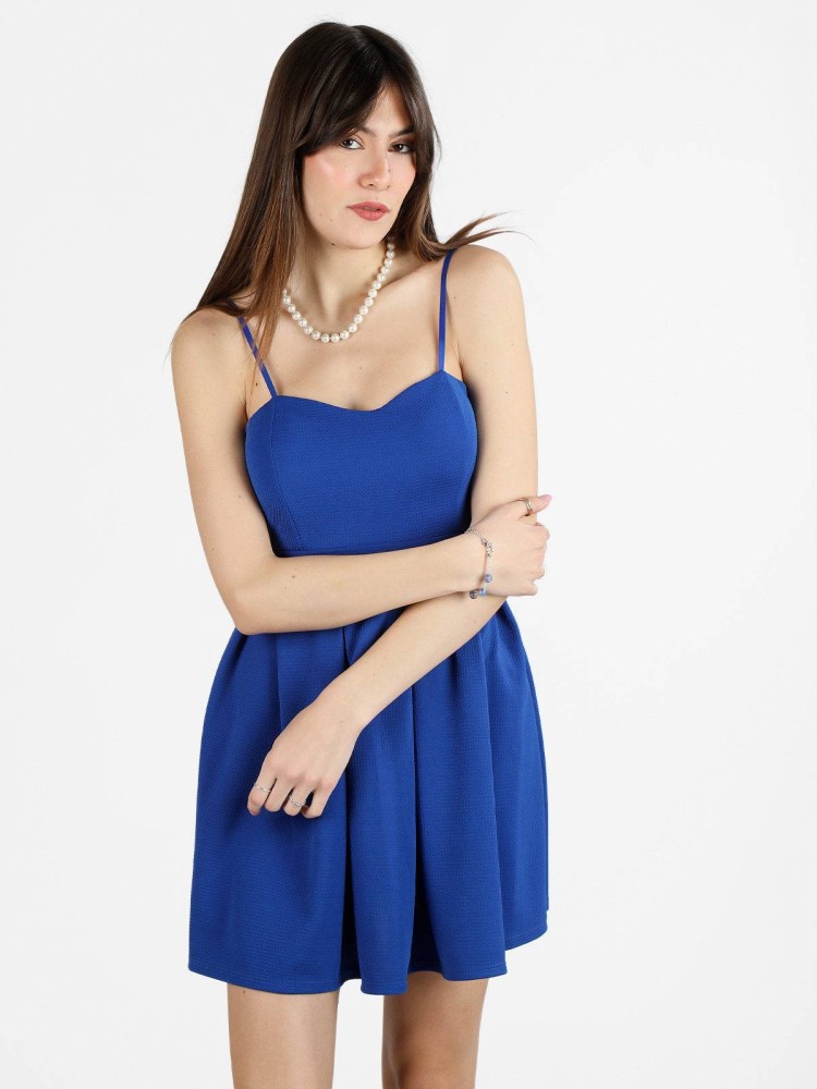 Sweetheart Neckline Dress - Royal Blue