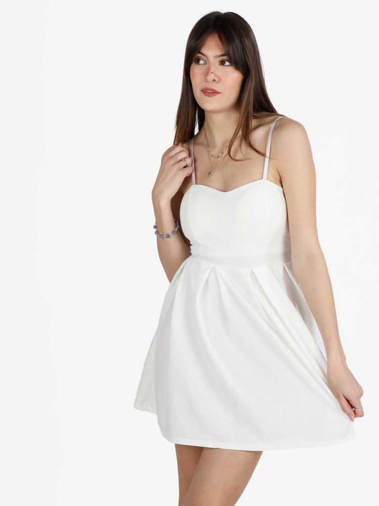 Sweetheart Neckline Dress - White