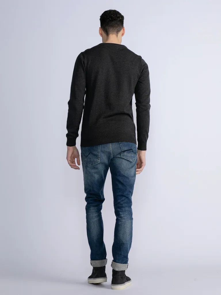 Petrol Fine-knit Pullover Dolton - Black