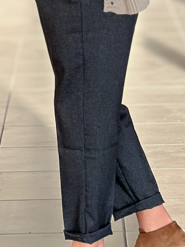 Mini Print Detail Trousers - Check