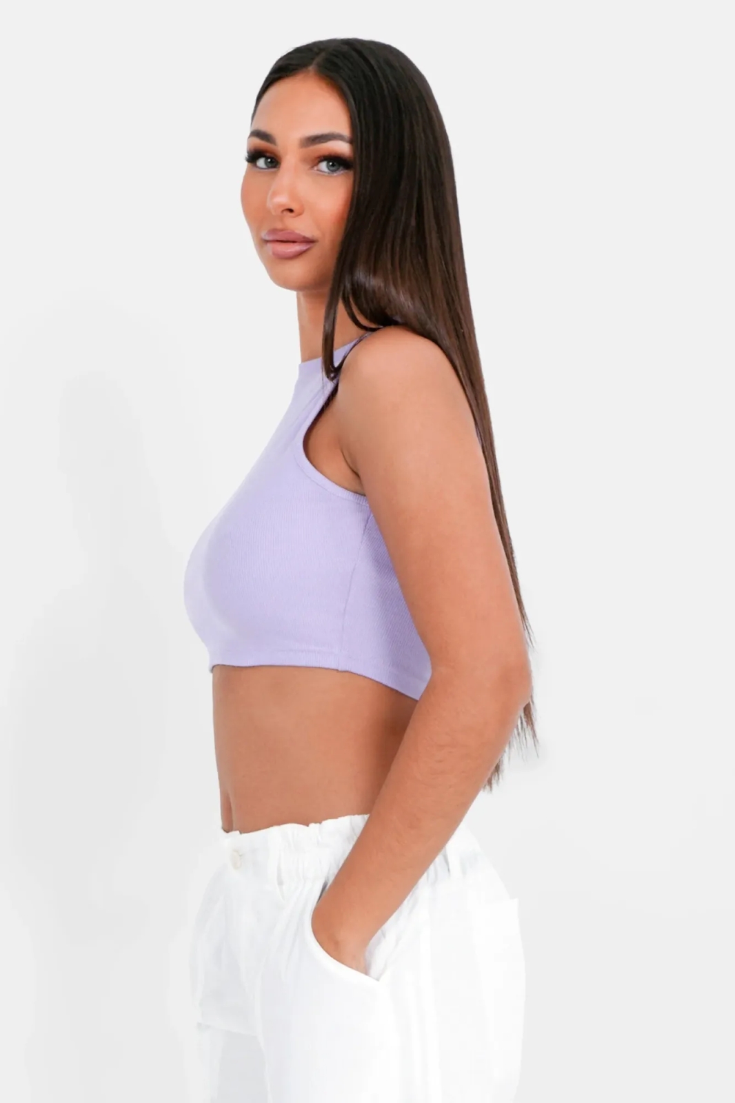 Sixth June Logo Cropped Top - Lilac