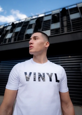 Vinyl Logo Print T-shirt - White