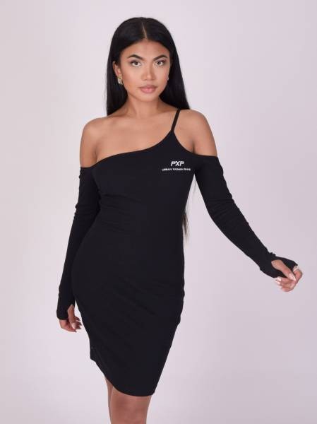 Project X Paris Bare Shoulder Dress - Black