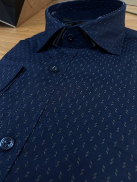 Mini Print Detail Shirt - Blue