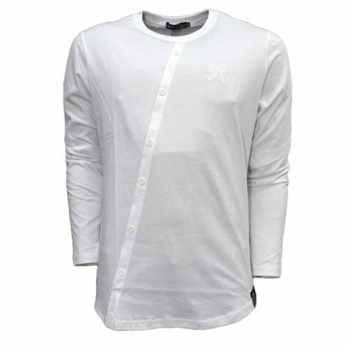 Rebel Cross Button T-shirt - White