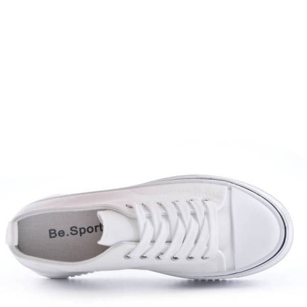 Solid Colour Platform Sneakers - White