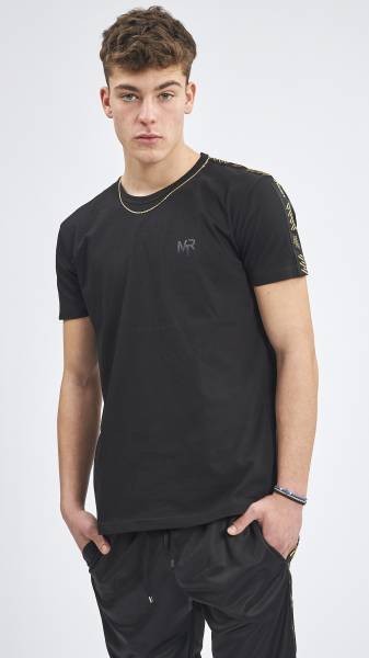 Martini T-shirt with Golden Tape - Black