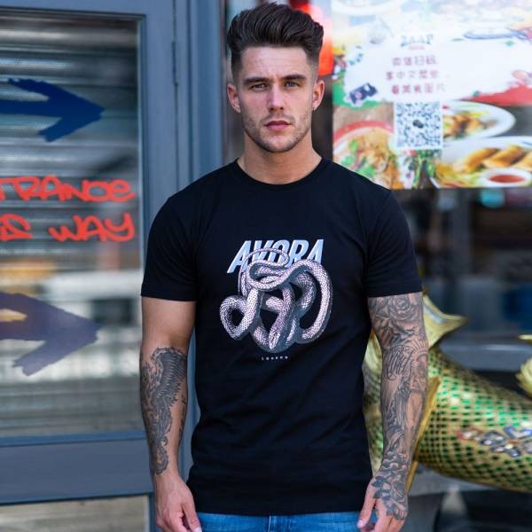 Avora London Cobra Snake T-Shirt - Black