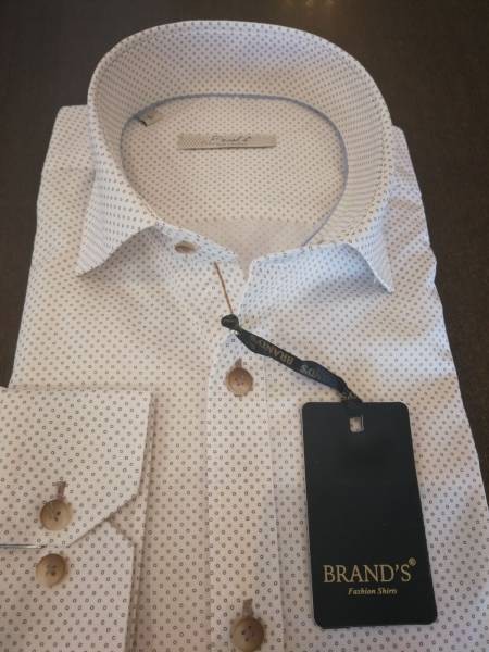 Mini Print Detail Shirt - White