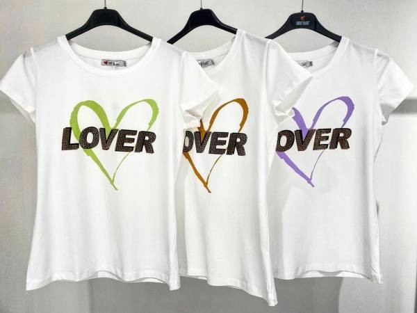 Lover' Print T-shirt - Camel