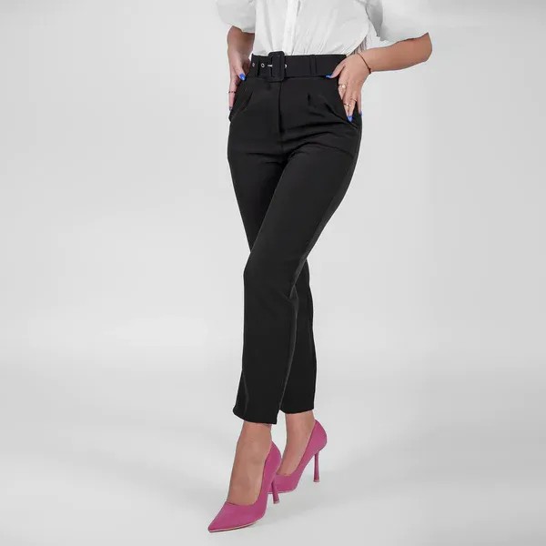 Trousers with Belt - Black