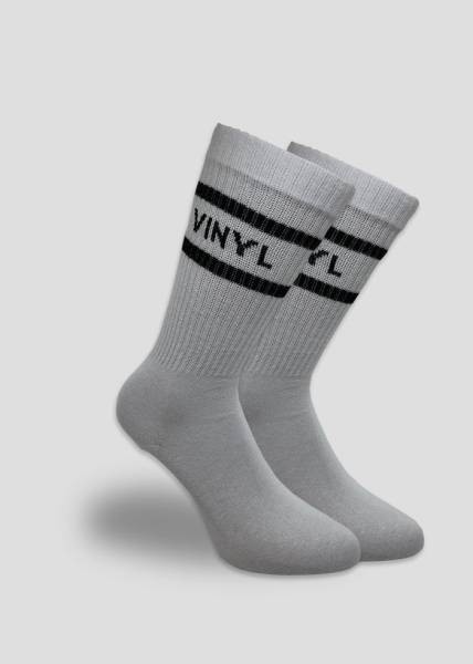 Vinyl 2 Stripes Socks - White