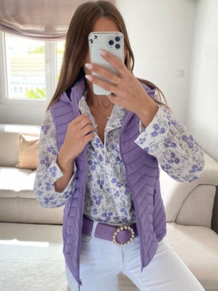 Quilted Vest Jacket - Lilac