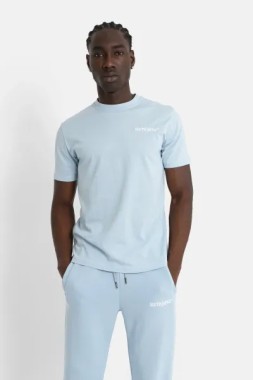 Sixth June Soft Embroidered Logo T-shirt - Sky Blue