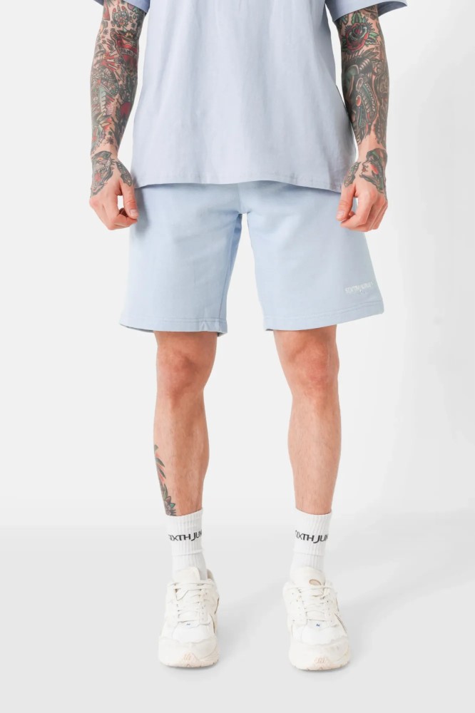 Sixth June Soft Embroidered Logo Shorts - Sky Blue