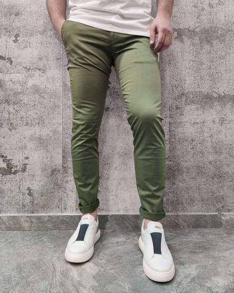 Slim Fit Chino Trousers - Khaki