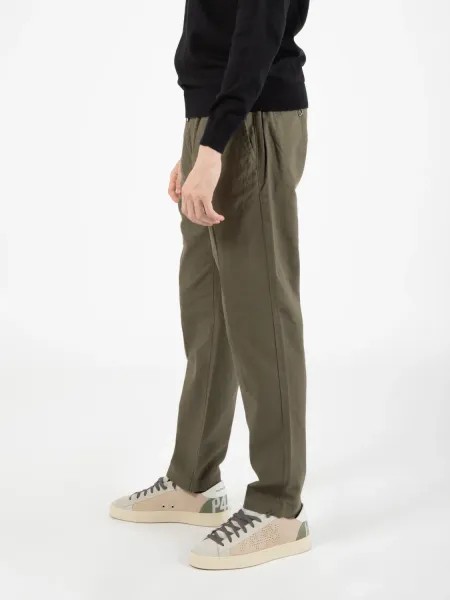 Linen Blend Trousers - Khaki