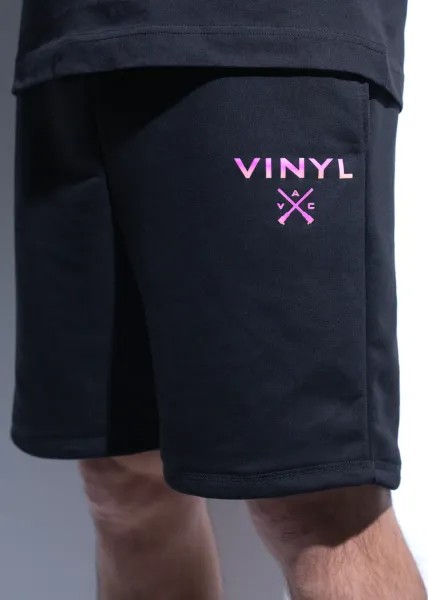 Vinyl Iridescent Logo Shorts - Black